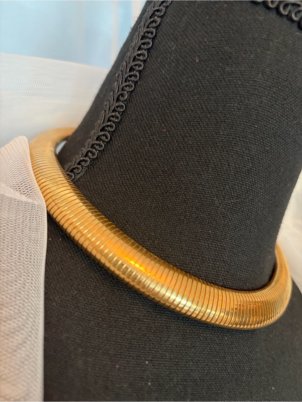 Gold-Tone Tubogas or Snake Collar Necklace